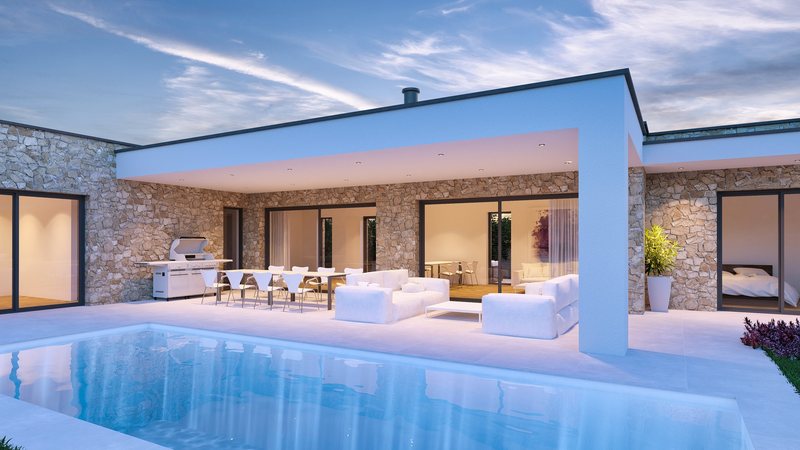 Original developer render of the same villa